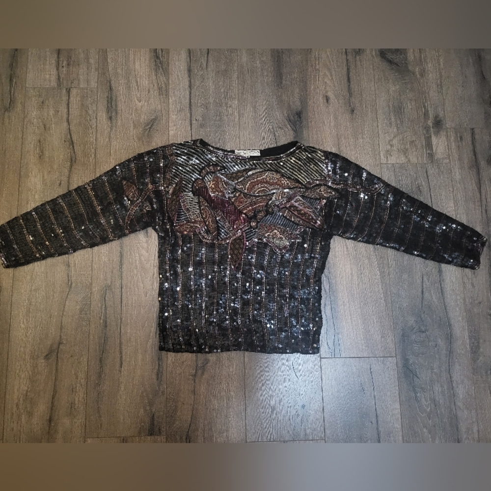 Vintage Ritu Kumar for Judith Ann Creations Sequin top Size Small